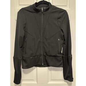 Cynthia Rowley Black Zip Front Jacket Women’s S Stretch Moto Athletic Athleisure